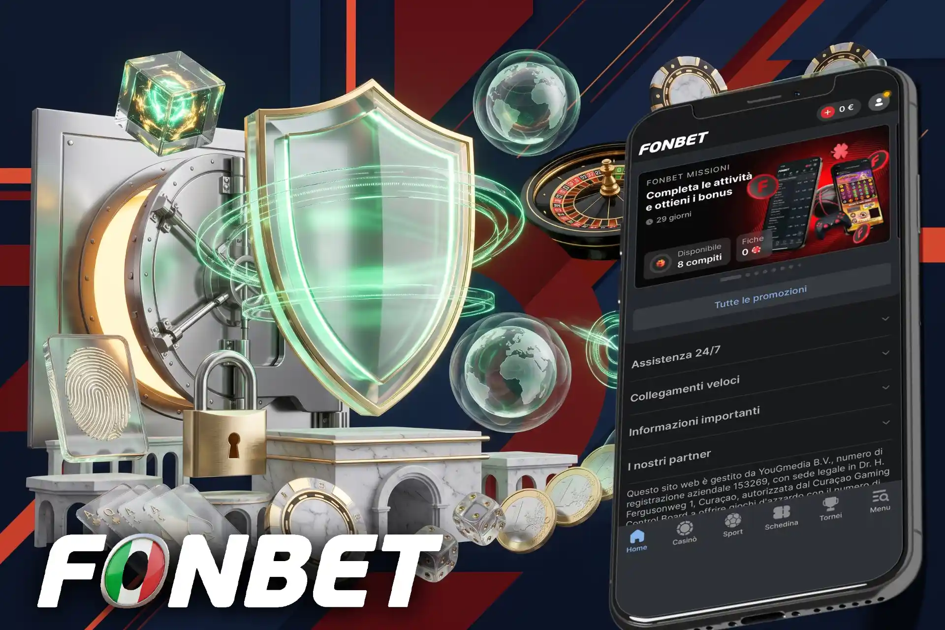 Licenza Curaçao, sicurezza SSL e strumenti per il gioco responsabile.